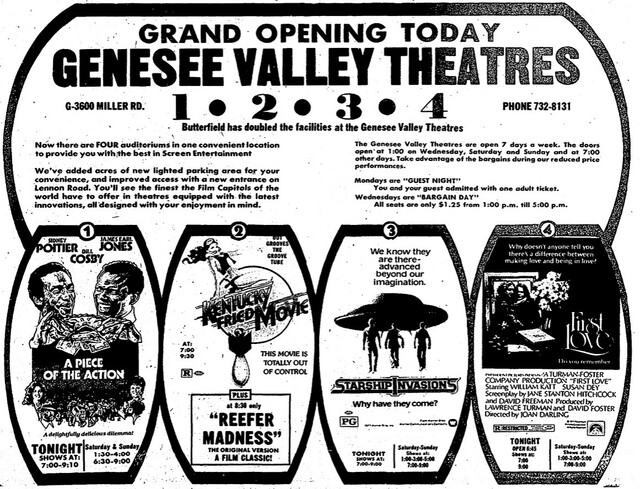 Genesee Valley Cinemas - Nov 1977 Ad (newer photo)